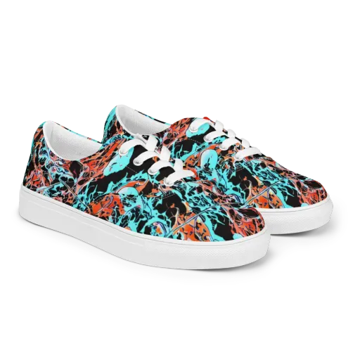 Liquid Mayhem on a Men's Lace-Up Canvas Shoes