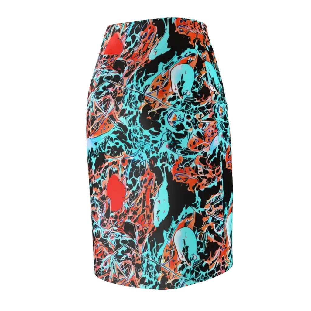 Liquid Mayhem on Pencil Skirt — Back Side