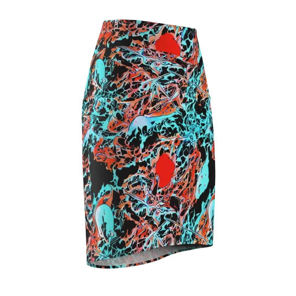 Liquid Mayhem on Pencil Skirt — Front Side