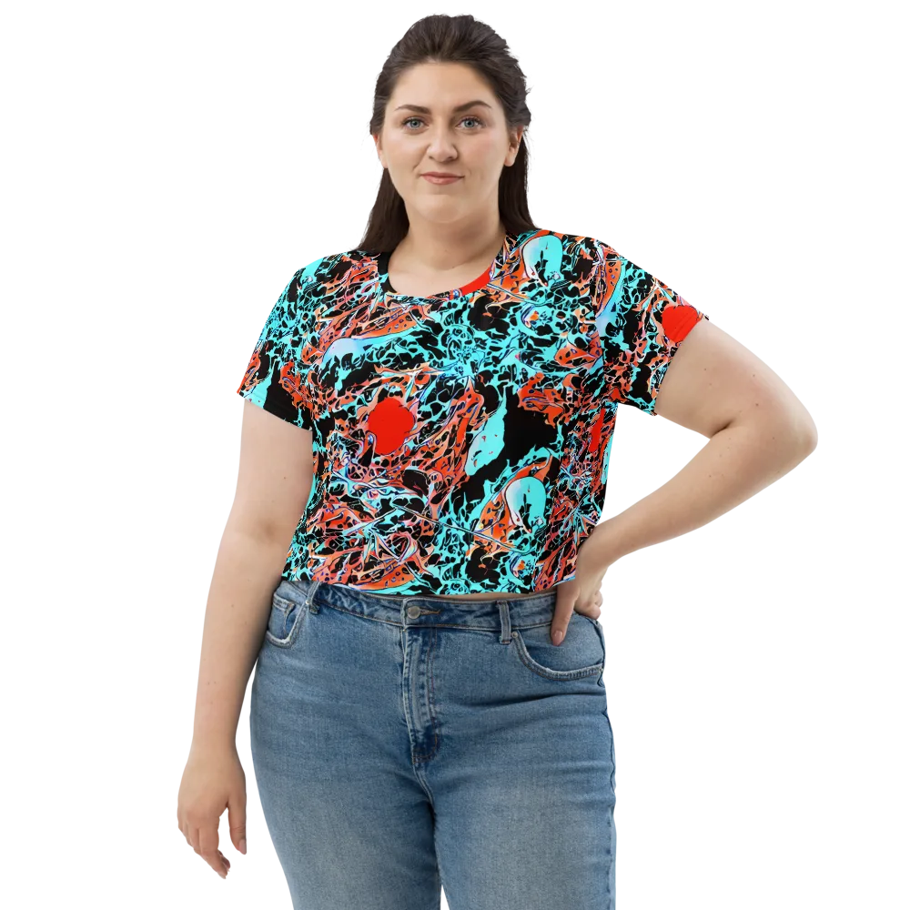 Liquid Mayhem on Crop Tee — Front