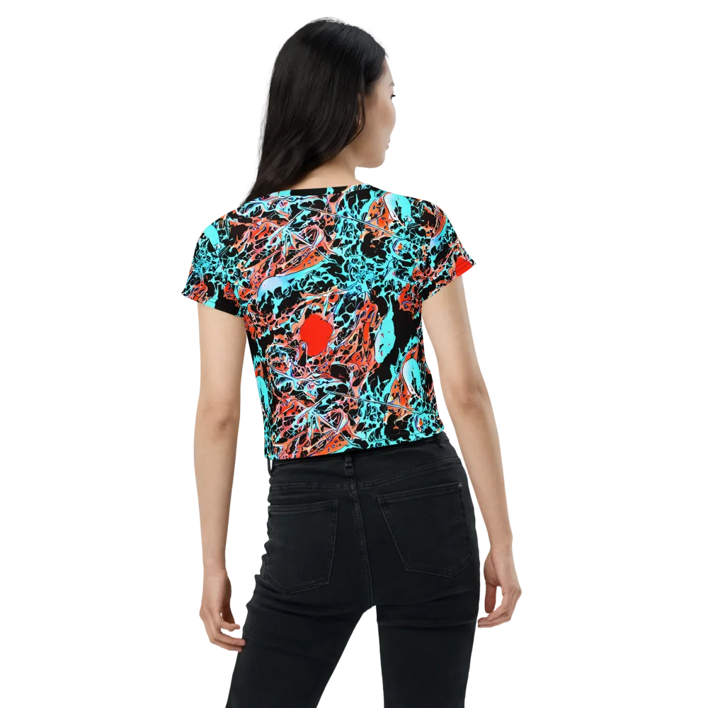 Liquid Mayhem on Crop Tee — Back