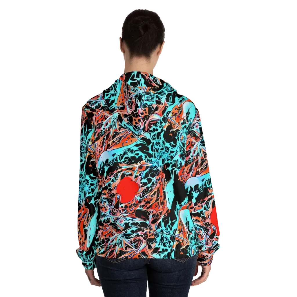 Liquid Mayhem on Women's Full-Zip Hoodie — Back On Person
