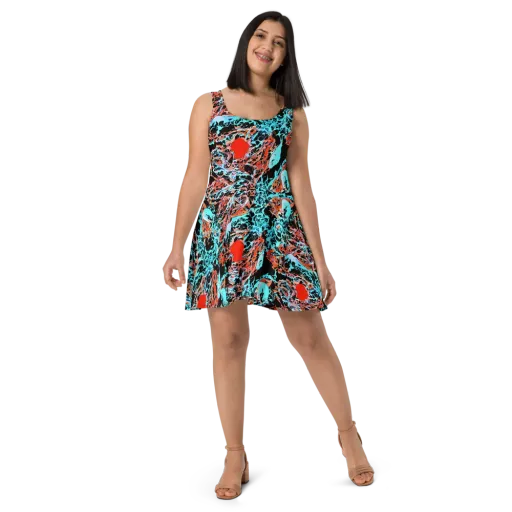 Liquid Mayhem on a Skater Dress