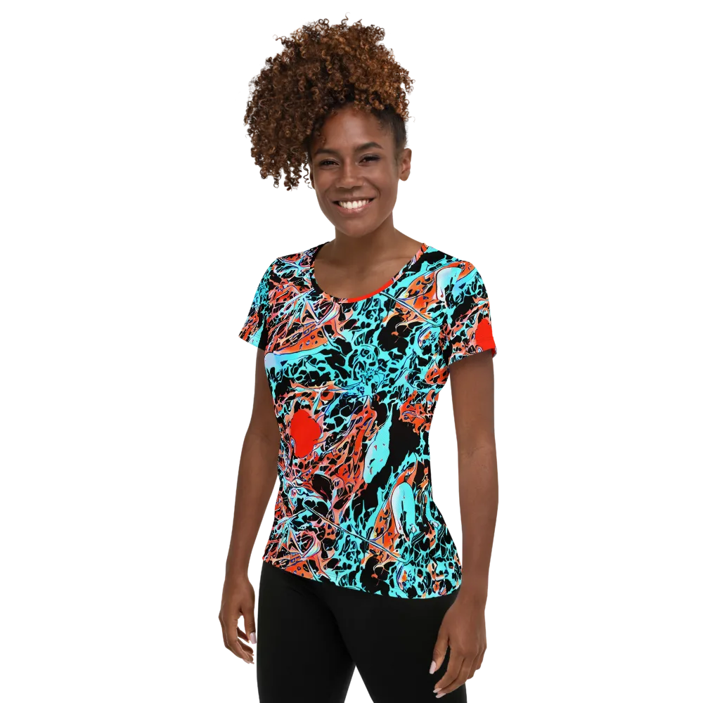 Liquid Mayhem on Women's Athletic T-Shirt — Left
