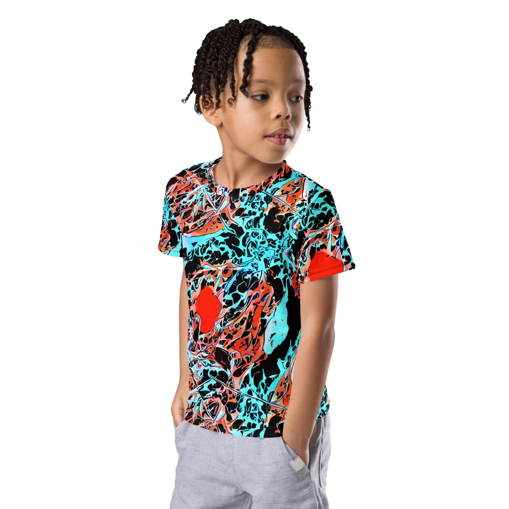 Liquid Mayhem on Kids Crew Neck T-Shirt — Left Front