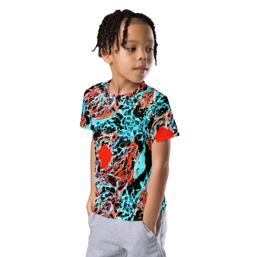 Liquid Mayhem on a Kids Crew Neck T-Shirt