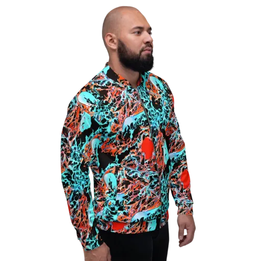 Liquid Mayhem on a Bomber Jacket