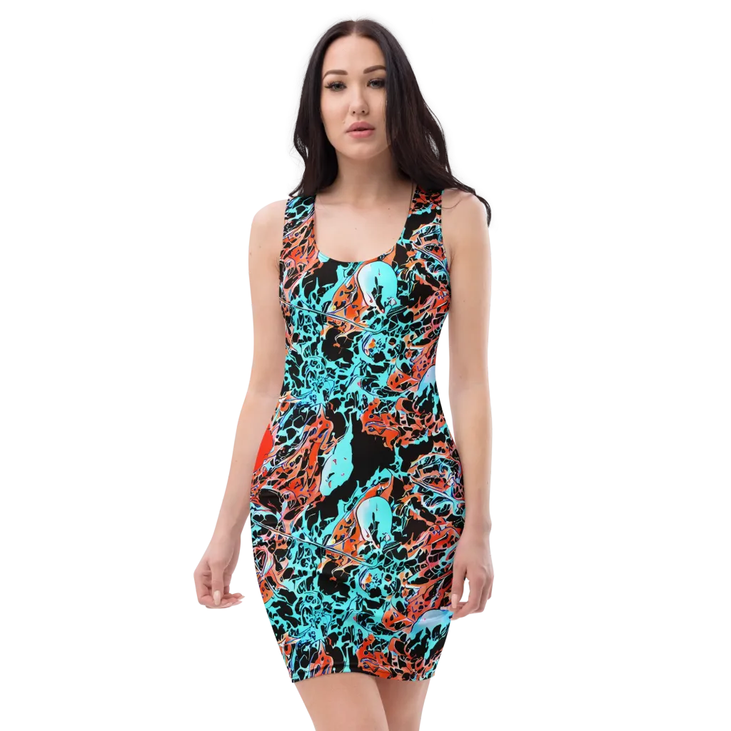 Liquid Mayhem on Bodycon Dress — Front