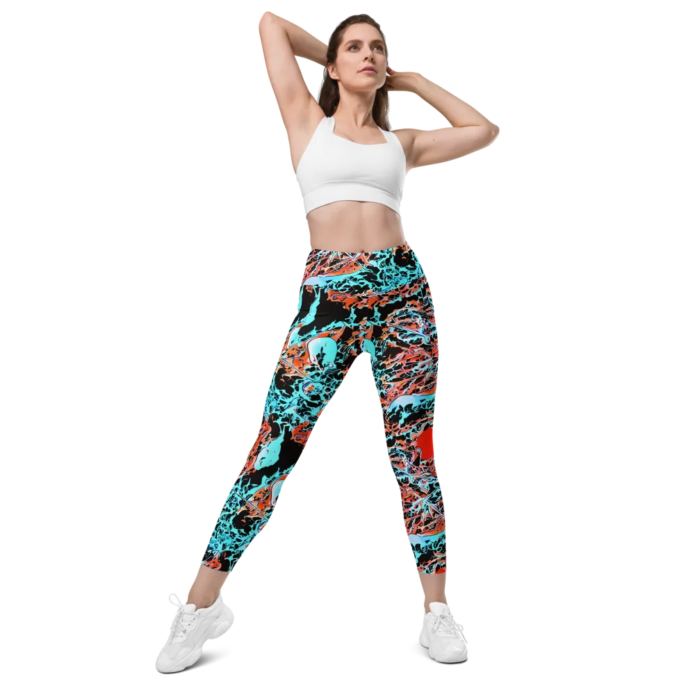 Liquid Mayhem on Leggings with Pockets — Front
