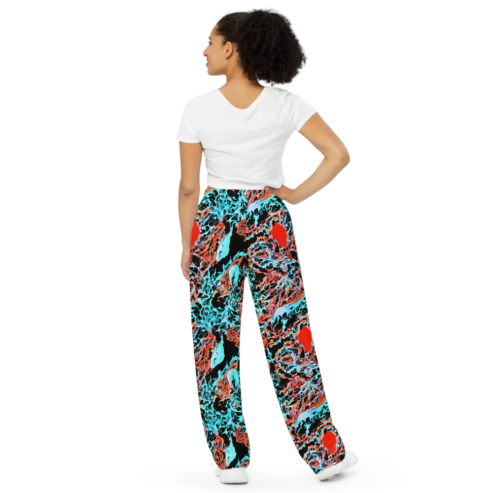 Liquid Mayhem on Wide-Leg Pants — Back