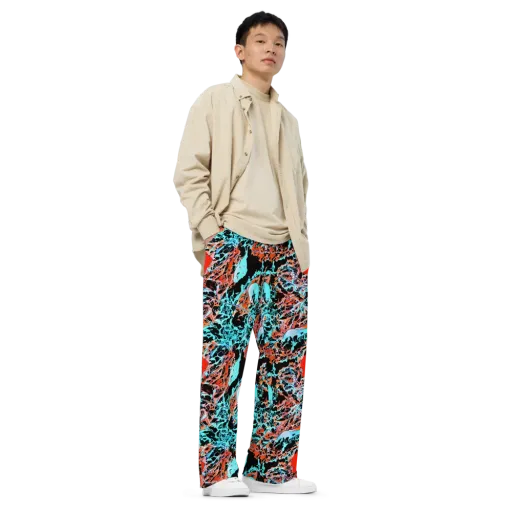 Liquid Mayhem on a Wide-Leg Pants