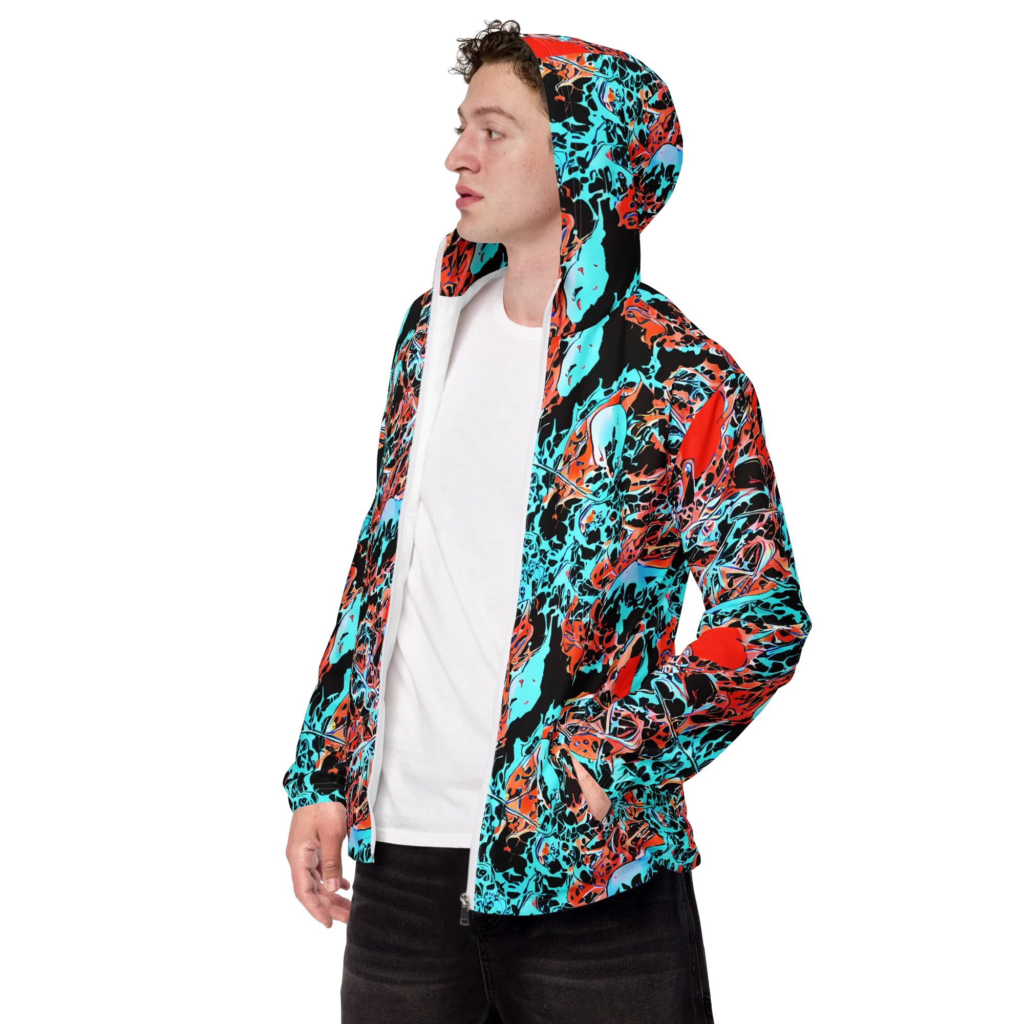 Liquid Mayhem on Men's Windbreaker — Left Front