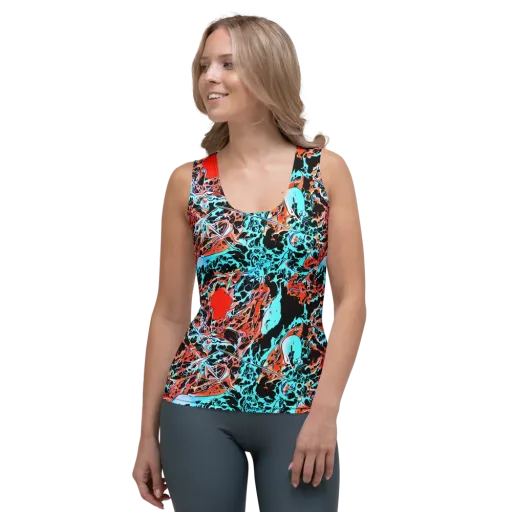 Liquid Mayhem on a Women's Tank Top