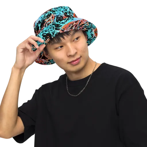 Liquid Mayhem on a Reversible Bucket Hat