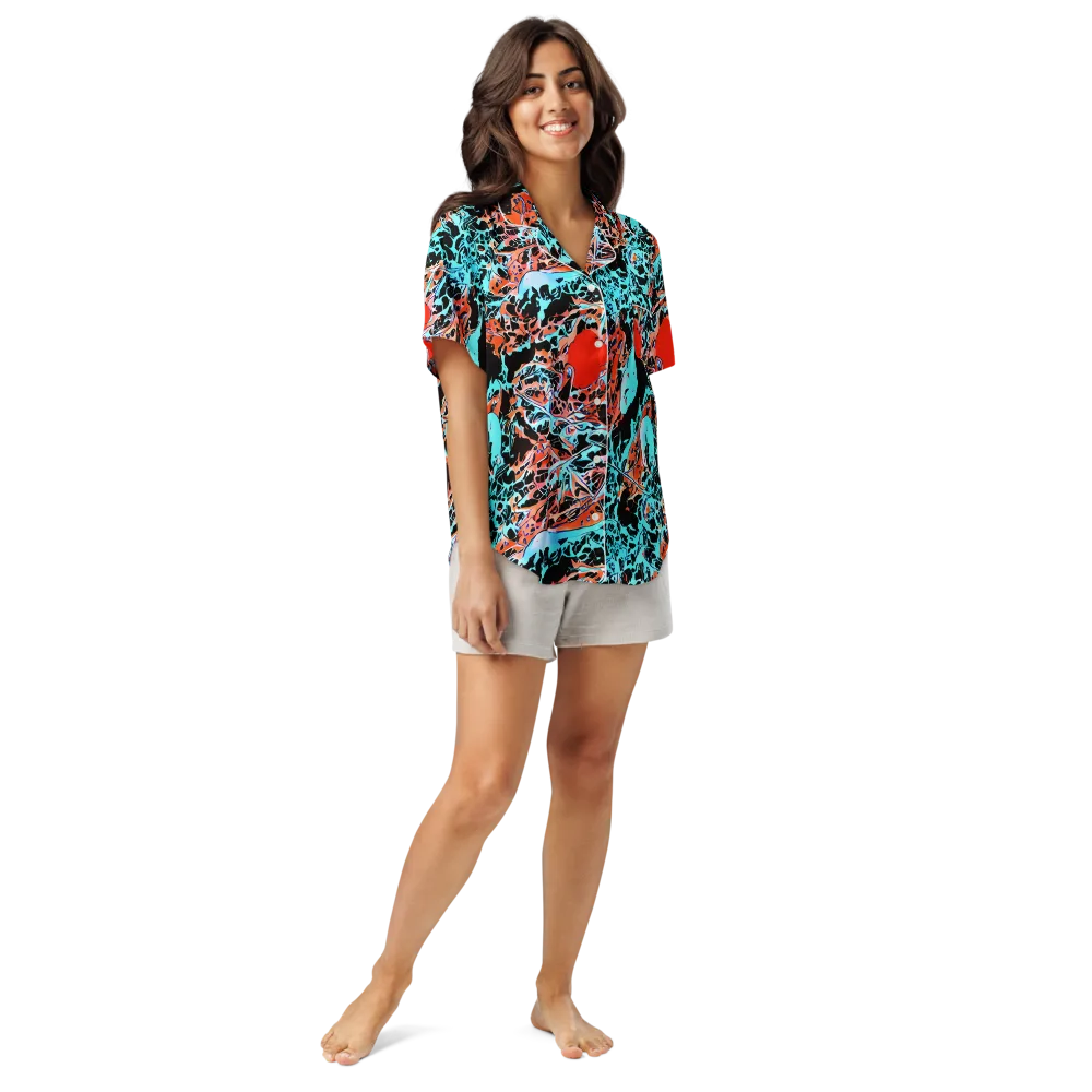 Liquid Mayhem on Women's Short Sleeve Pajama Top — Front