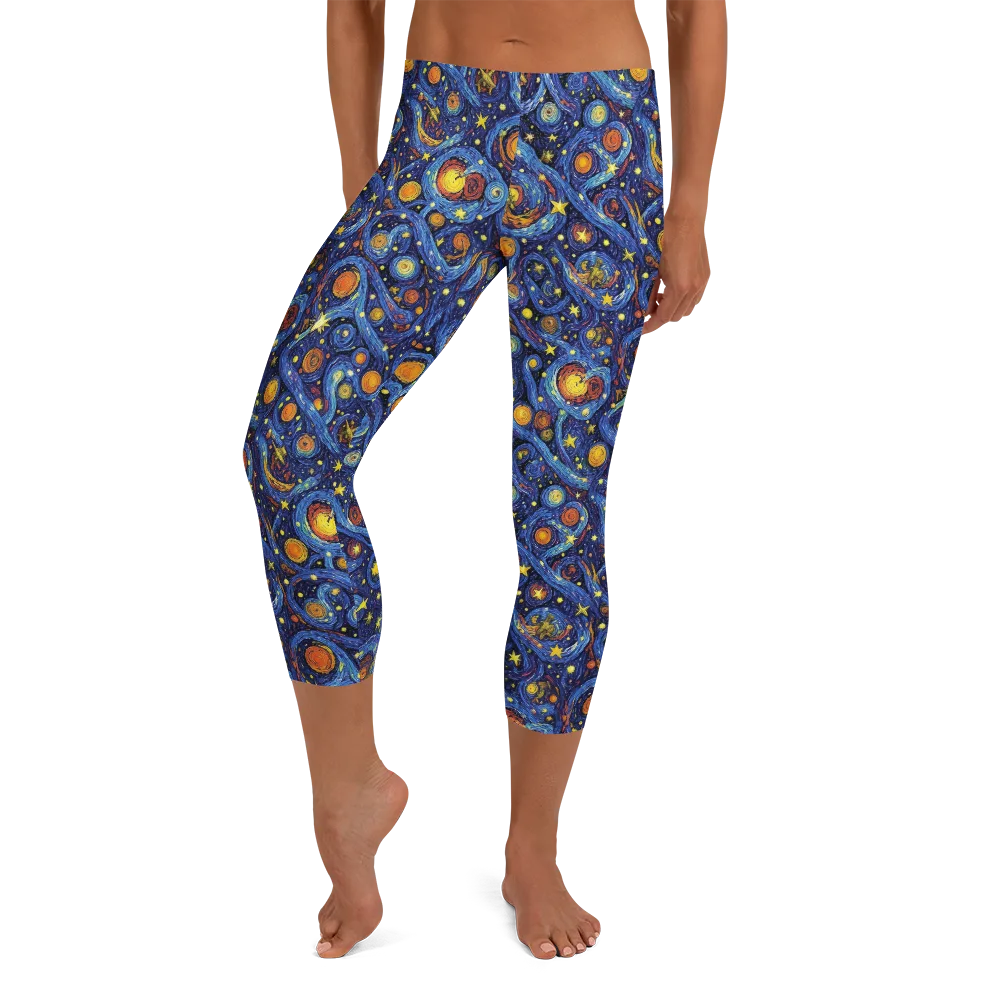 Starry Tempest on Capri Leggings — Front