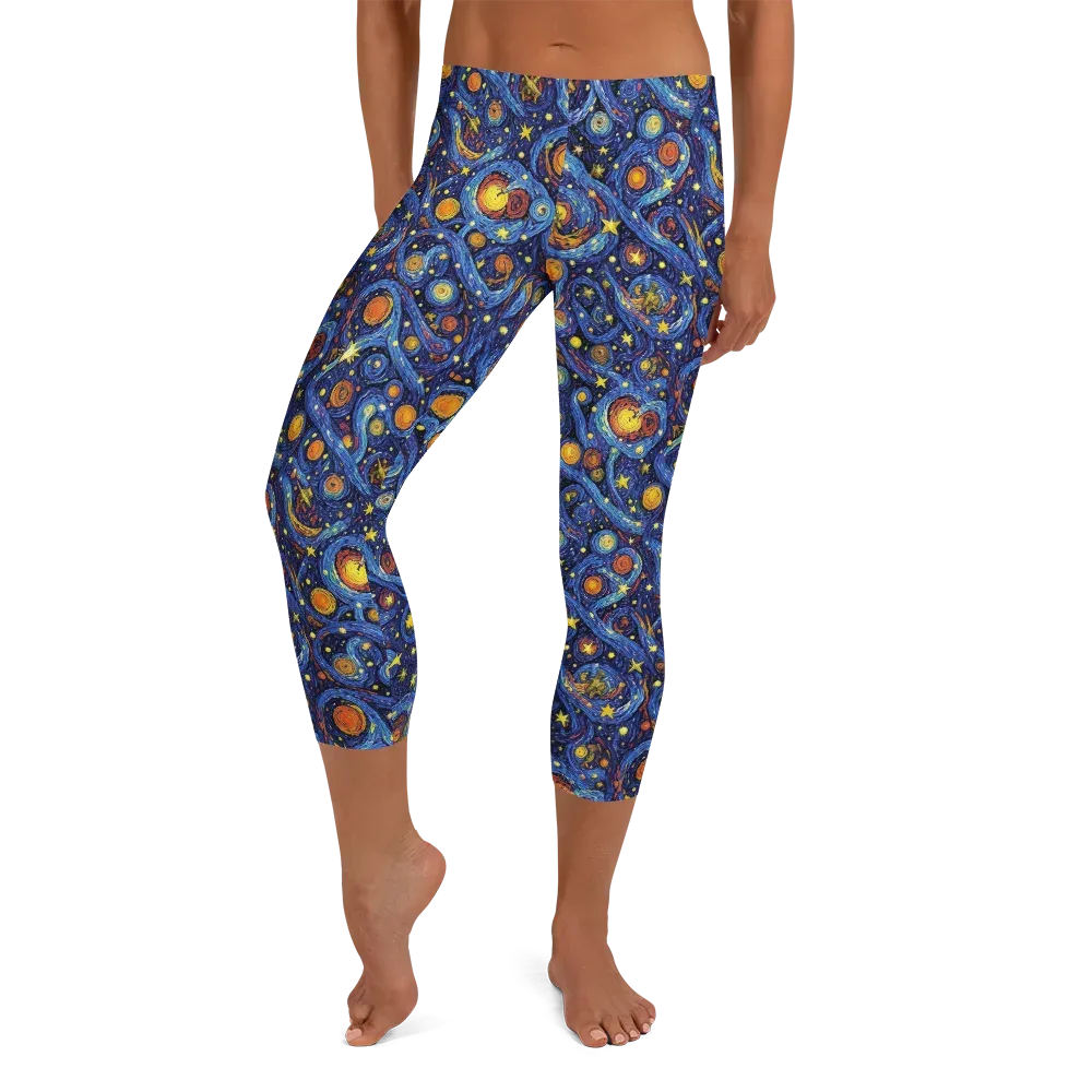 Starry Tempest on Capri Leggings — Front