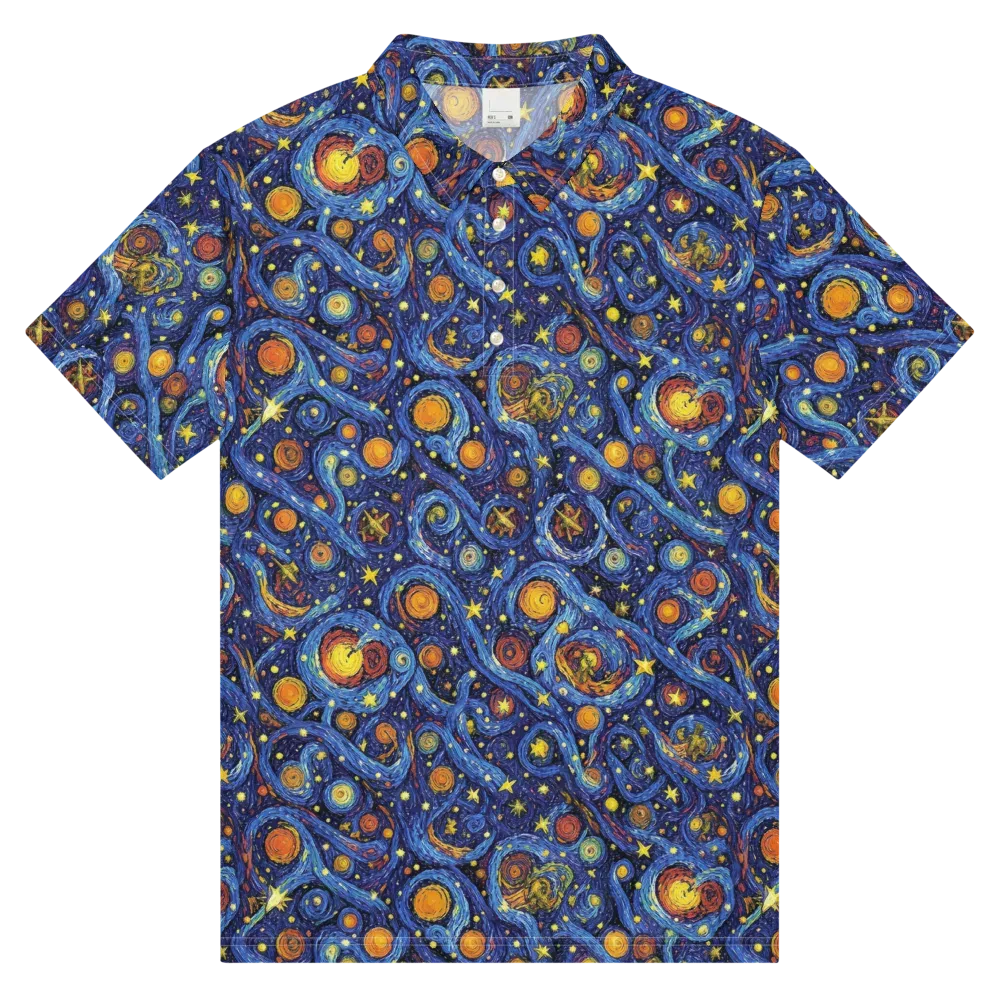 Starry Tempest on Men's Slim Fit Polo Shirt — Front