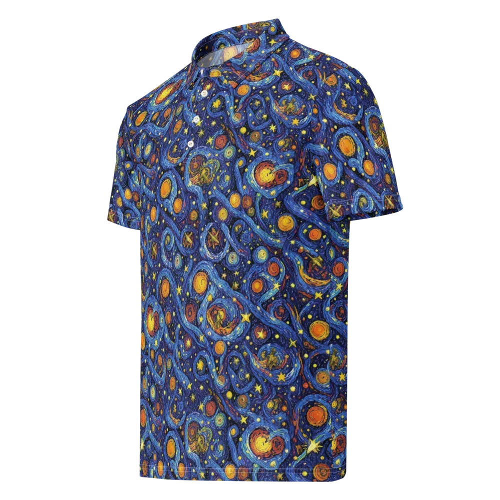 Starry Tempest on Men's Slim Fit Polo Shirt — Left Front