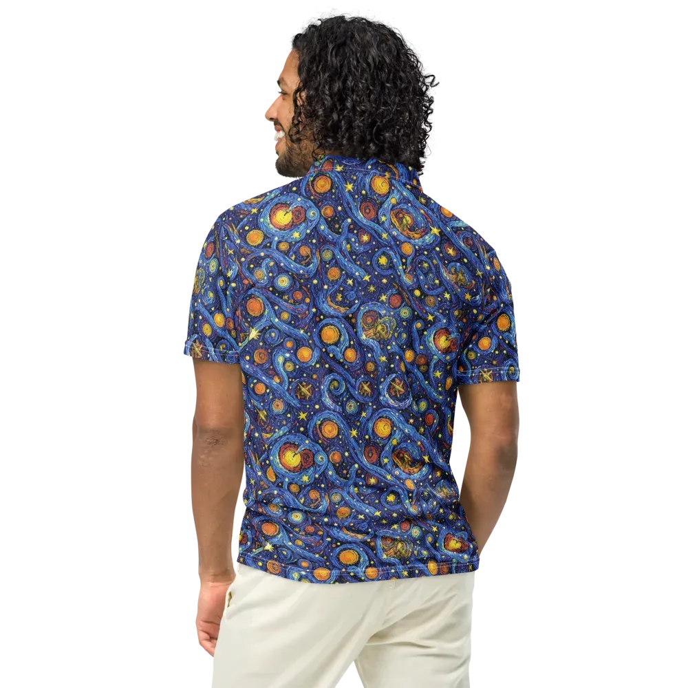 Starry Tempest on Men's Slim Fit Polo Shirt — Back