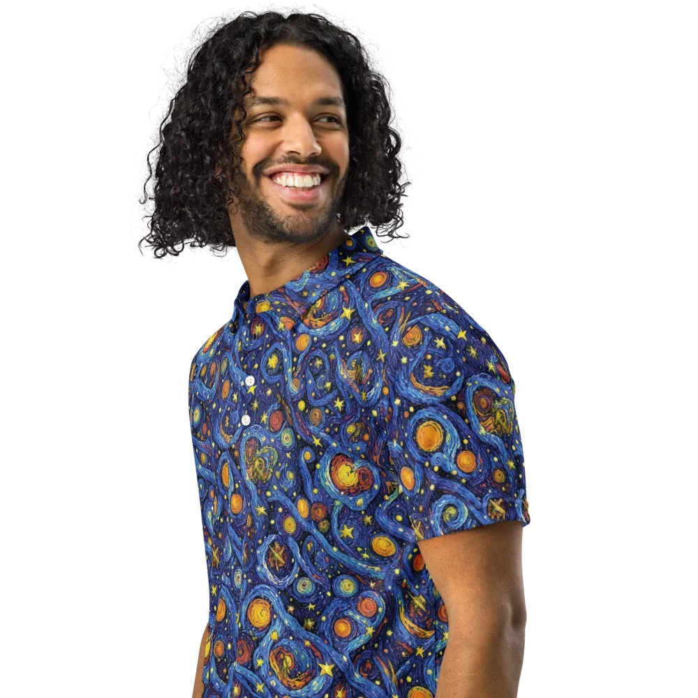Starry Tempest on Men's Slim Fit Polo Shirt — Left Front
