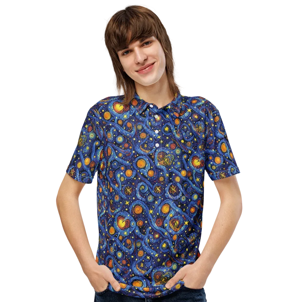 Starry Tempest on Men's Slim Fit Polo Shirt — Front