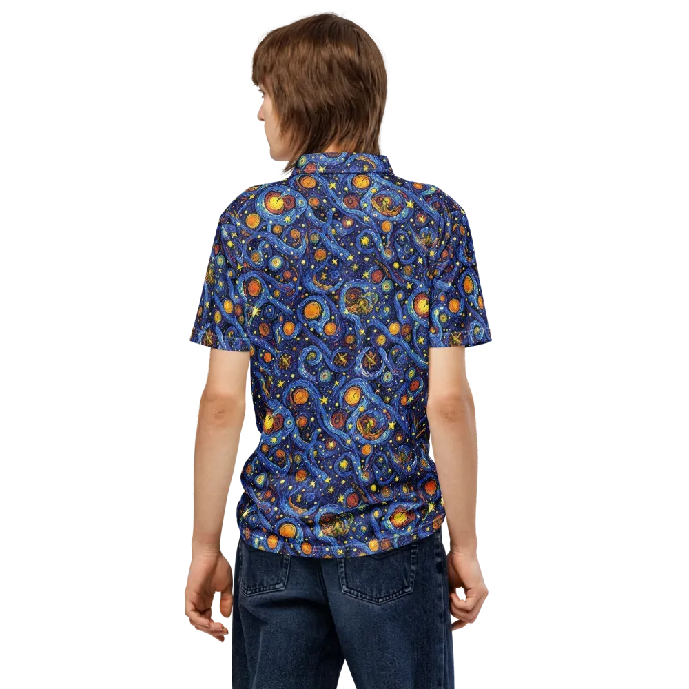 Starry Tempest on Men's Slim Fit Polo Shirt — Back