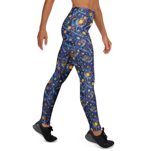 Starry Tempest on a Yoga Leggings