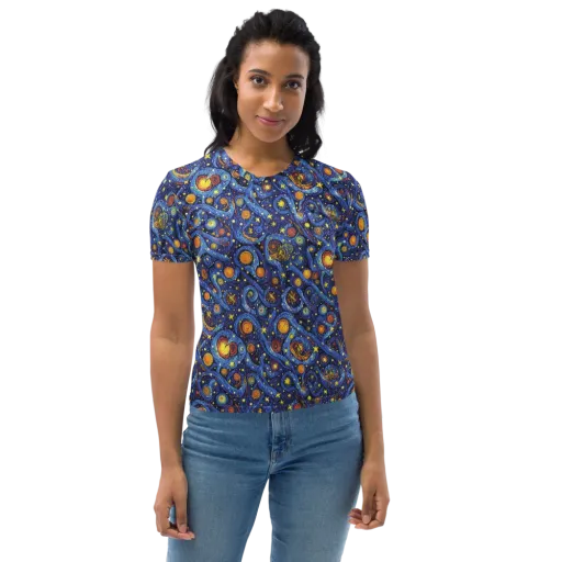 Starry Tempest on a Women's Crew Neck T-Shirt