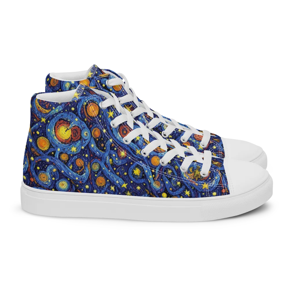 Starry Tempest on Women's High Top Canvas Shoes — Right