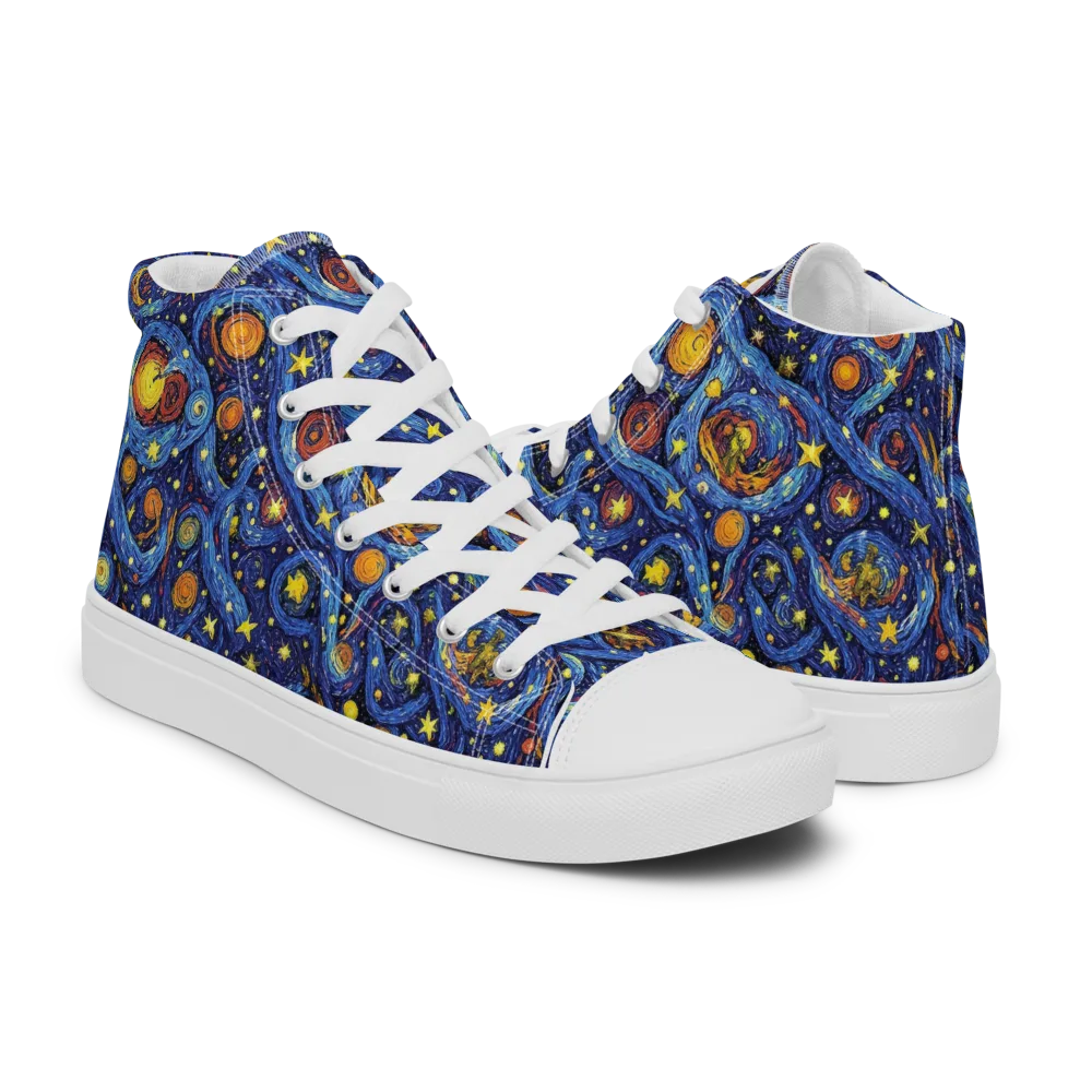 Starry Tempest on Women's High Top Canvas Shoes — Right
