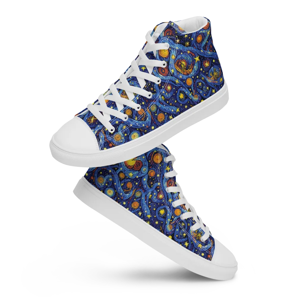 Starry Tempest on Women's High Top Canvas Shoes — Front