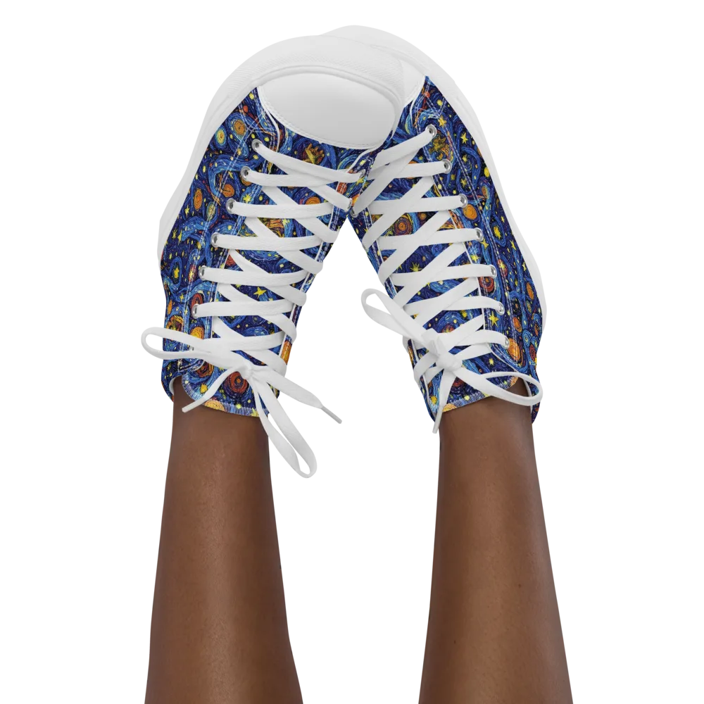 Starry Tempest on Women's High Top Canvas Shoes — Front
