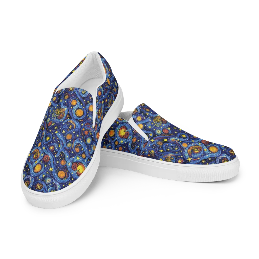 Starry Tempest on Men's Slip-On Canvas Shoes — Left Front
