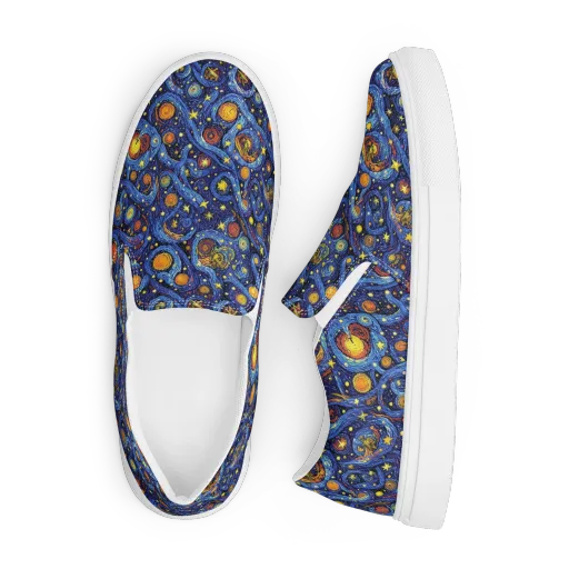 Starry Tempest on a Men's Slip-On Canvas Shoes
