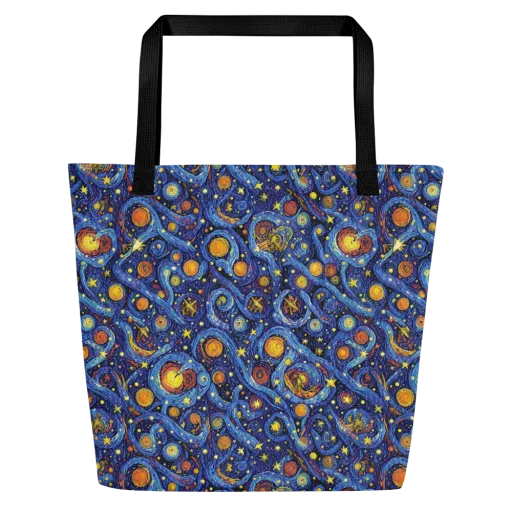 Starry Tempest on a Large Tote Bag W/ Pocket