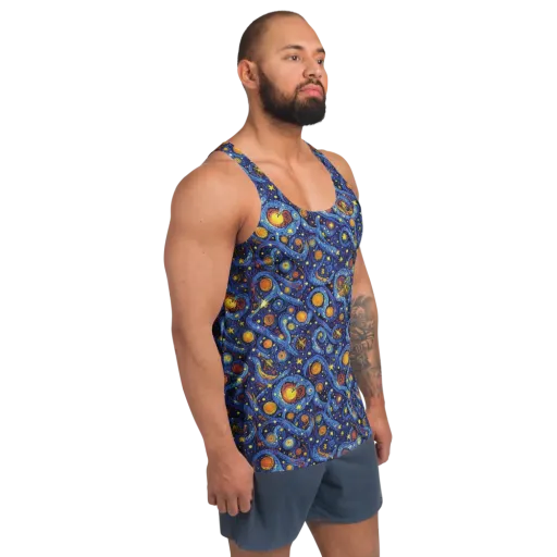 Starry Tempest on a Men's Tank Top