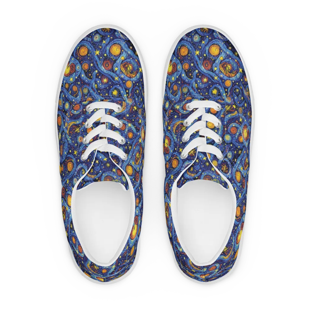 Starry Tempest on Men's Lace-Up Canvas Shoes — Front