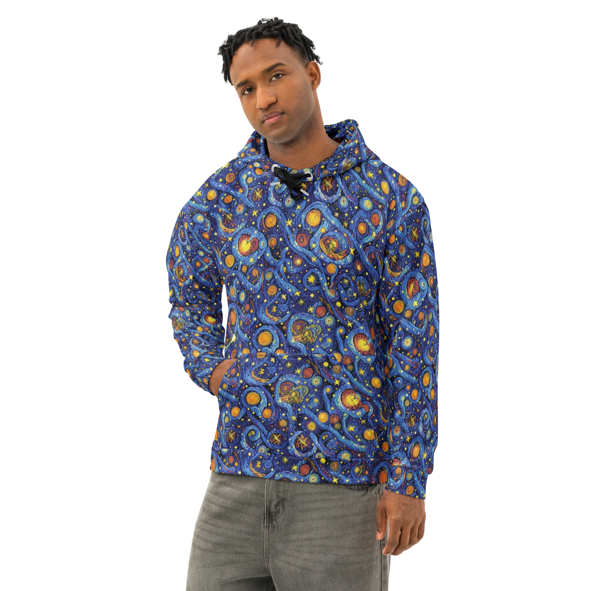 Starry Tempest on Cotton Hoodie — Left Front