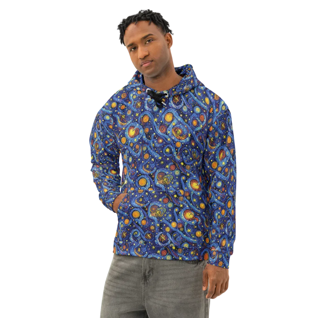 Starry Tempest on Cotton Hoodie — Left Front