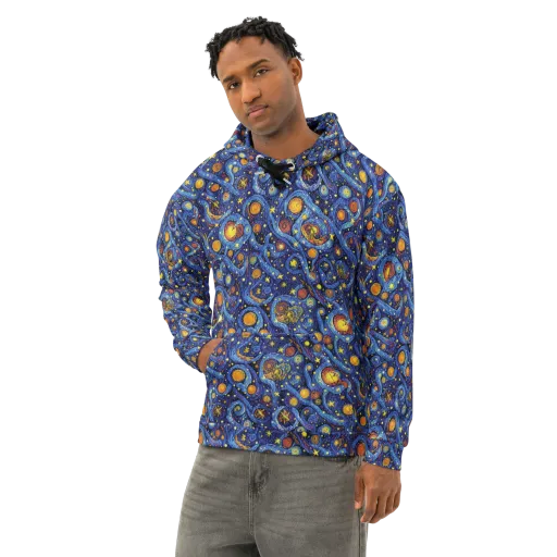 Starry Tempest on a Cotton Hoodie