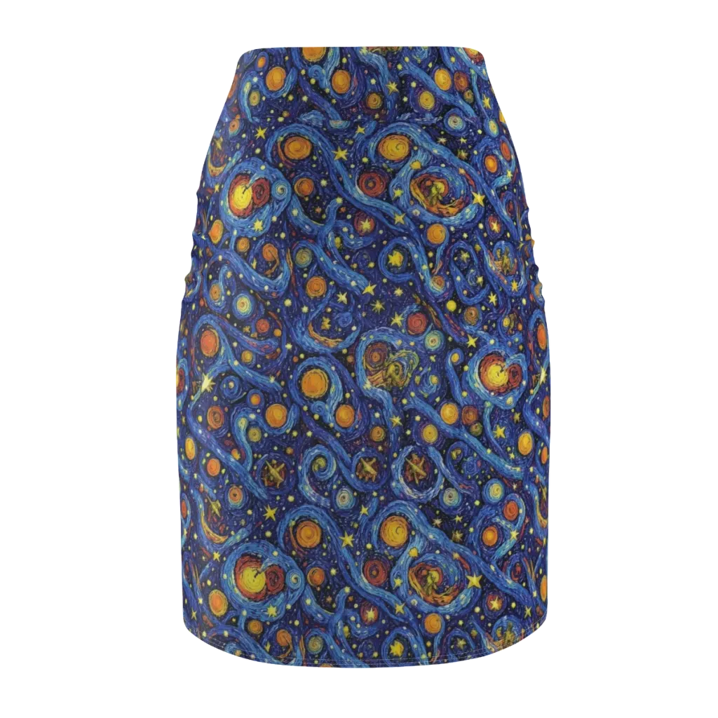 Starry Tempest on Pencil Skirt — Back