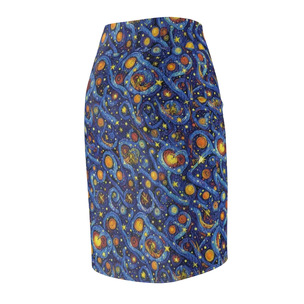 Starry Tempest on Pencil Skirt — Back Side