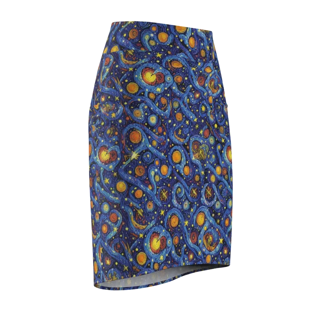 Starry Tempest on Pencil Skirt — Front Side