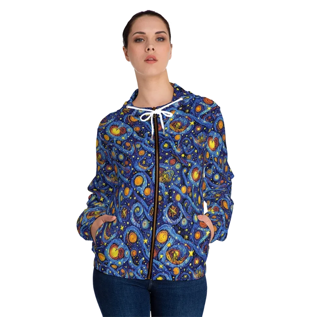 Starry Tempest on Women's Full-Zip Hoodie — Front On Person