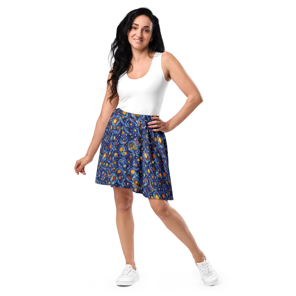 Starry Tempest on Skater Skirt — Front