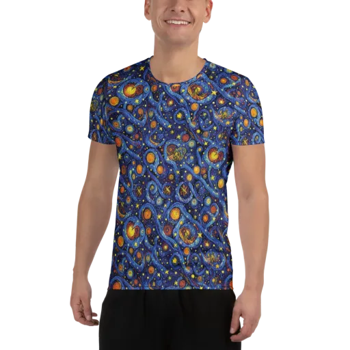 Starry Tempest on a Men's Athletic T-Shirt