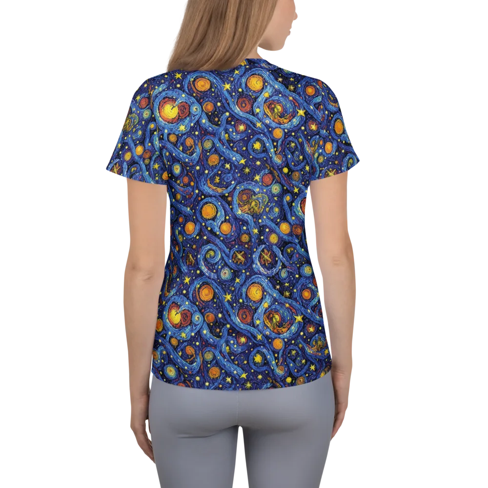 Starry Tempest on Women's Athletic T-Shirt — Back