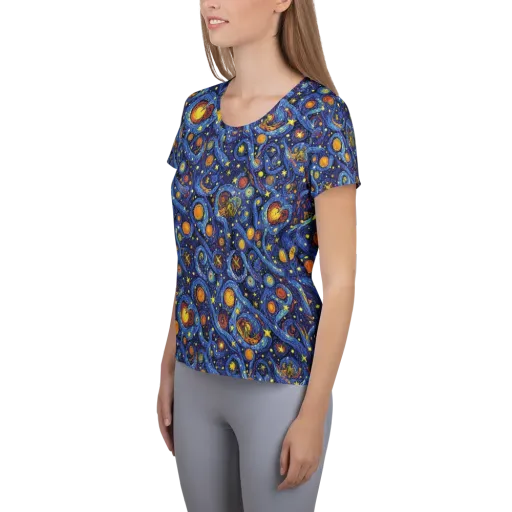 Starry Tempest on a Women's Athletic T-Shirt