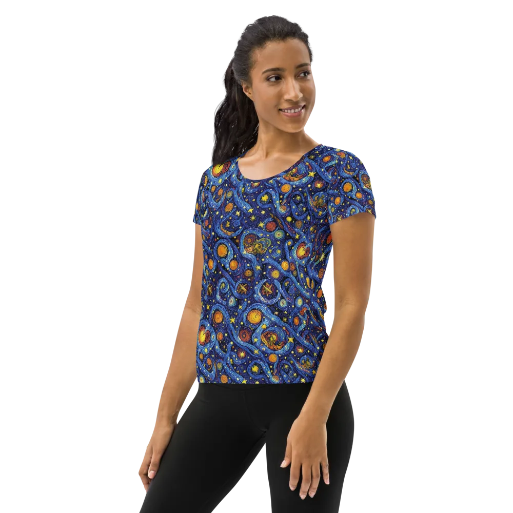 Starry Tempest on Women's Athletic T-Shirt — Left